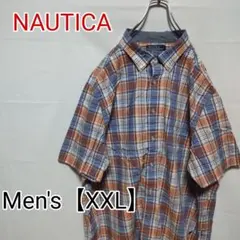 N23【US輸入】NAUTICA　ノーティカ　半袖シャツ【メンズXXL】チェックのサムネイル
