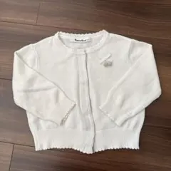familiar ホワイトカーディガン 80