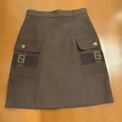 FENDI ミニスカート ズッカ フィッシュアイ カーキ 40 - メルカリ