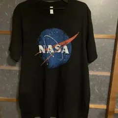 CANVAS NASA ナサ　Tシャツ ブラック　古着　黒　宇宙　企業ロゴ