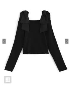 GRL グレイル オフショルダーリボンストラップニットトップス「mb1546」