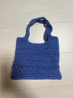 ハンドメイド　　編み物　トートバッグ