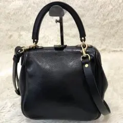 未使用級✨ヘルツ　 レザー 2way オルガン　 口枠キューブ ショルダーバッグ