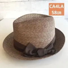 6083◆CA4LA 麦わら帽　ブラウンハット　58㎝