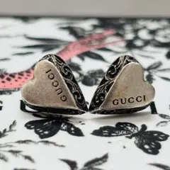 【廃盤品】GUCCI グッチ アラベスク ハート ピアス SILVER925のサムネイル