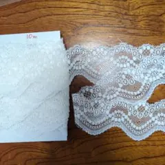M107:幅広白色10mストレッチレース