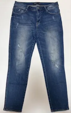 ZARA デニムパンツ EUR38 Mサイズ ダメージ加工 スキニー風