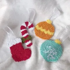 オーナメント　クリスマス　クリスマスツリー　パンチニードル