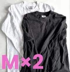 PRO CLUB 2枚セット ロンTシャツ ヘビーウェイト 長袖 M 白黒のサムネイル