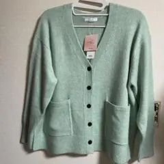 グローバルワーク ふわふわHug me カーディガン グリーンレギュラー丈