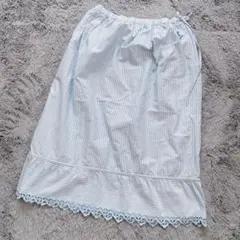 ひめこ★新品【45R 】二重織かごフラワー スカート インディゴ ひめこ様専用☆新品【45R 】二重織かごフラワー スカート インディゴ