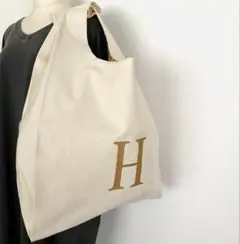 容量✨ゴールド刺繍 イニシャル トートバッグ [H] ギフト対応可