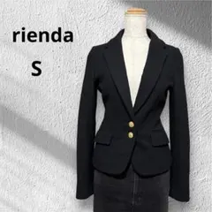 リエンダ　ウール混　金ボタン　テーラードジャケット　S 黒