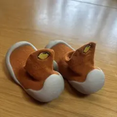 【ソックスシューズ】12.5 オレンジ 靴下タイプ ベビーシューズ