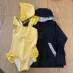 女の子用水着＆ラッシュガードセット 110cm帽子付き