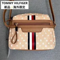 新品✨トミーヒルフィガー モノグラム柄 金ロゴ ショルダーカメラバッグ 斜め掛け