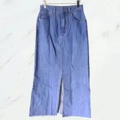 GU デニムスリットナローロングスカート Sサイズ ジーユー ブルー