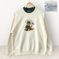 メキシコ製　M&C Sportswear くま刺繍　スウェット　トレーナー L