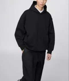 UNIQLO スウェットオーバーサイズプルパーカ ブラック