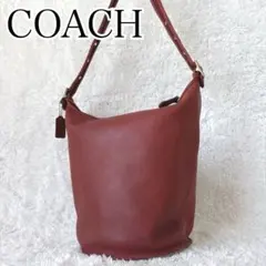 OLD COACH ワンショルダーバッグ レザー ネイビー ゴールド バケット型