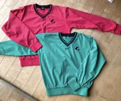 LUCENT ルーセント　Vネック長袖ウェア ピンク 緑 テニスウェア