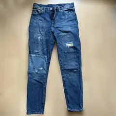 パッチワークダメージデニムパンツ　ジーナシス