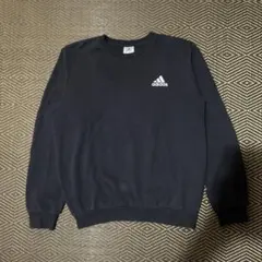 adidas スウェット ブラック L 短丈 ボックスシルエット ワンポイント