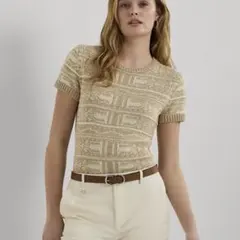 ローレンラルフローレン ジオモチーフ ショートスリーブ セーター 半袖 ニット