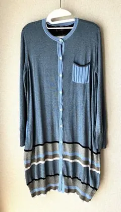 TRUNK ロングカーディガン グレー/ブルー　38 極美品訳あり