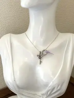 未使用 【ANNA SUI】シルバー 925 ネックレス 鍵 キー&リング