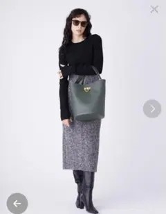 【新品タグ付】ミラオーウェン　後ろゴムハイウエストツイードスカート