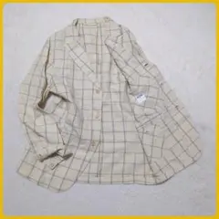 未使用級 45R リネン 100% 段返り テーラード ジャケット サイズ4 麻