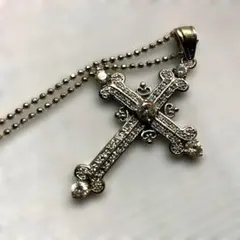 ストーン装飾 クロス ネックレス　ユニセックス　カジュアルスタイルに合わせて✨
