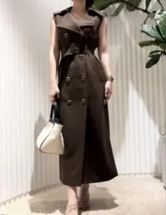 SNIDEL sustainableジレワンピース brown