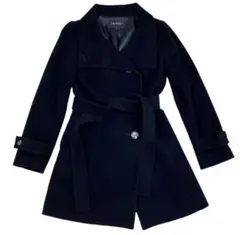 【INDIVI インディヴィ】アンゴラウールコート スタンドカラー　38 黒