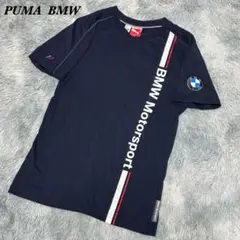 プーマ　BMW ロゴ　半袖Tシャツ　ネイビー　ロゴ刺繍　XSサイズ