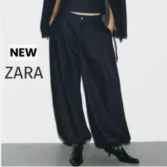 ZARA ザラ ワイドレッグ チノパンツ ブラウンEU36（JP29） - メルカリ