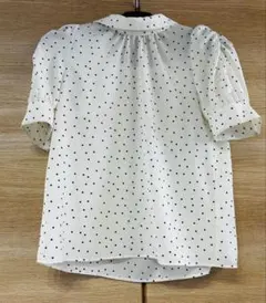 ナチュラルビューティーベーシック ドット柄ブラウス美品