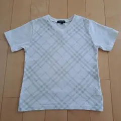 バーバリー　白グレー格子Tシャツ　120　USEDのサムネイル