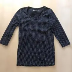 LOWRYS FARM ブラック ドット柄 Tシャツ Mサイズ