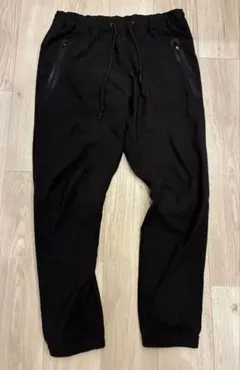 訳ありF.L.E EDWIN ジョーガーパンツ黒Mサイズ ジッパーポケット付き