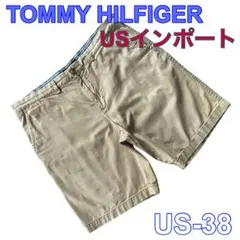 TOMMY HILFIGER ロゴ刺繍 コットン チノ ショートパンツUS-38