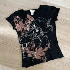 ★美品★DIESEL ディーゼル プリント 半袖Tシャツ 黒 M レディースのサムネイル