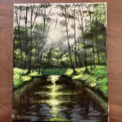 No.548 F3キャンバス アクリル画 原画 白鳥 白鳥の湖 開運絵画 - メルカリ