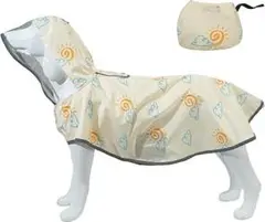 【新品】MAMORE 犬用レインコート Lサイズ 防水 撥水 収納ポーチ付きのサムネイル