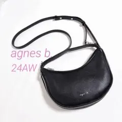 agnes b. アニエスベー 2wayワンハンドル 黒 本革 三日月 Y2K