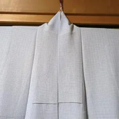 小紋 着物 単衣 正絹 市松模様 ライトグレー - メルカリ