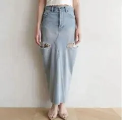 searoomlynn サイドカットデニムロングスカート　クラネのサムネイル