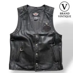 お値下げ‼️ハーレー正規品　革ベスト　Sサイズ Harley Davidson - 【激渋】ハーレーダビッドソン レザーベスト