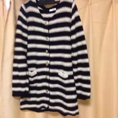 処分セール！ロングニットカーディガン ボーダー